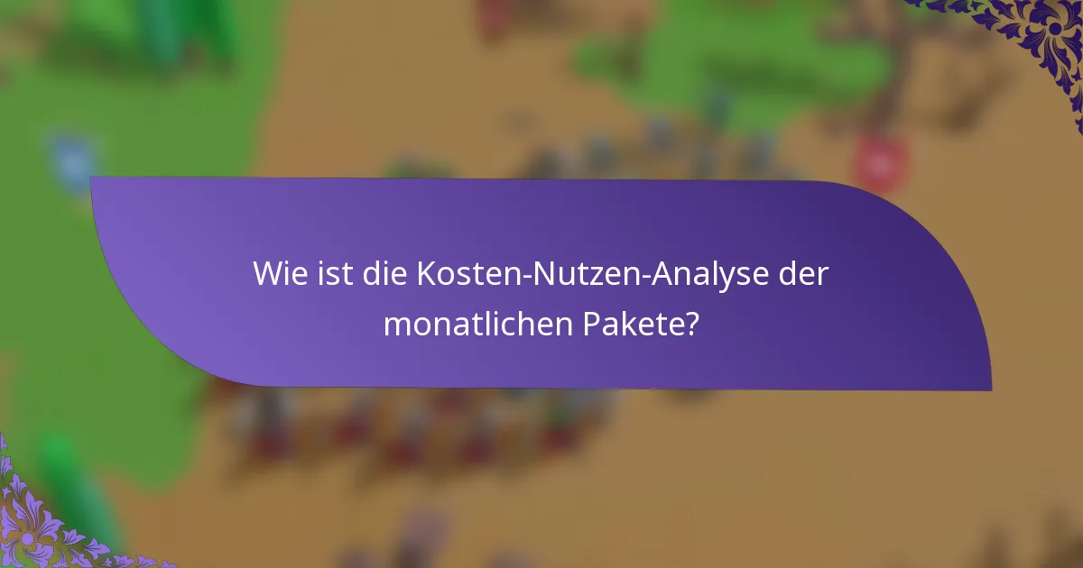 Wie ist die Kosten-Nutzen-Analyse der monatlichen Pakete?